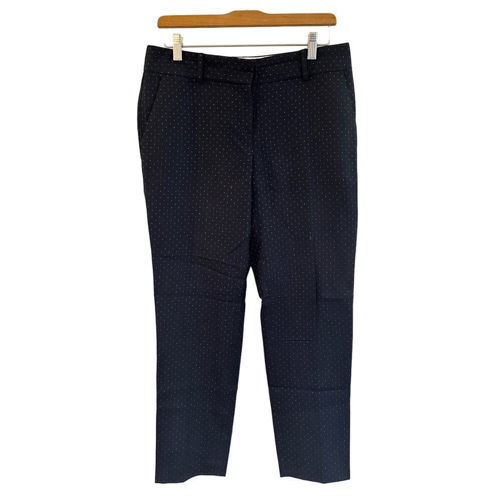Ann Taylor Navy Blue Dot Pants sz 4 Wool Blend Pants